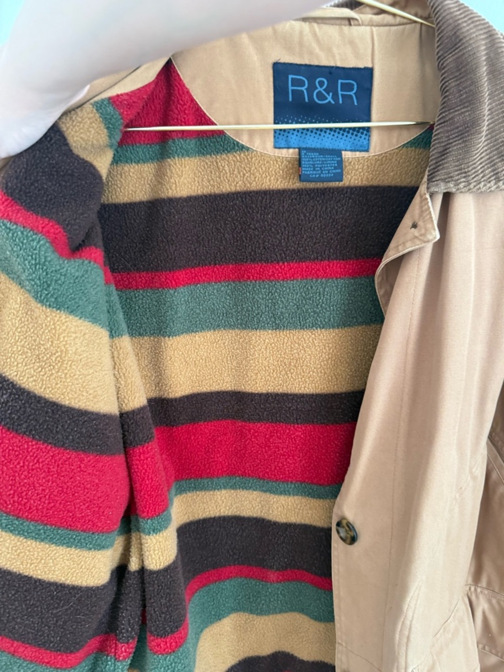 Vintage fleece lined jacket with contrasting collar - Picture 12 of 12